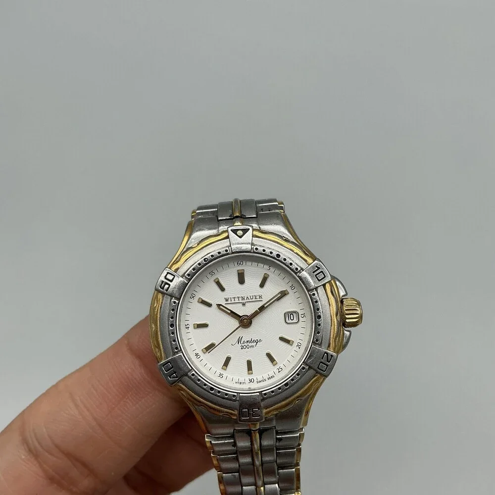 Wittnauer Montego Womens Watch 29mm Two Tone 200m Diver Date New Battery 6.5